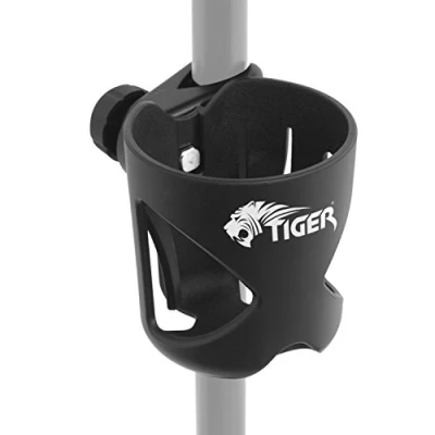 Image of Tiger MSA79 BK Clamp on Drink Holder for Music Stand, Mic Stand and Drum Cup Vocalist, Drummers, Guitarists Bassists