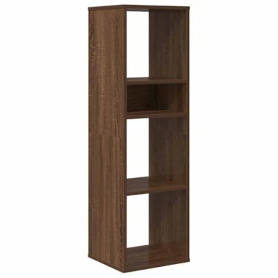 Image of vidaXL book cabinet/storage cabinet brown oak 34x31x112 cm engineered wood bookshelf/bookcase/display shelf for living room/office