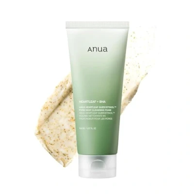 Image of ANUA Heartleaf Quercetinol Pore Deep Cleansing Foam, Facial Cleanser, for Double Cleansing, BHA, Hyaluronic Acid, Glycerin, Face Wash, Blackhead Remover, Korean Skincare (150ml/5.07 fl.oz.)
