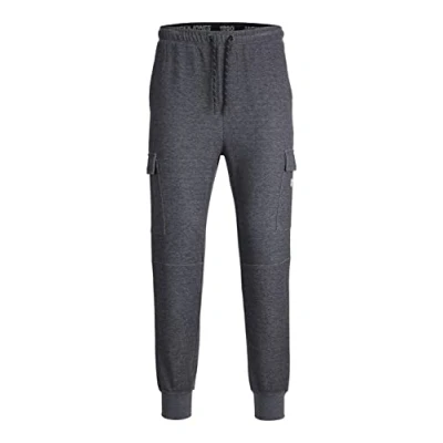 Image of JACK &amp; JONES Men&#039;s JPSTGORDON JJAIR Cargo Sweat Pants NB Tracksuit Bottoms, Dark Grey Blend, L
