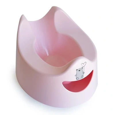 Image of Toddler Essentials Easy Pour Potty Light Pink Portable Training Toilet Seat for Toddlers Hygienic, to Clean, and Travel Friendly