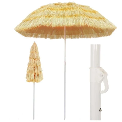 Image of vidaXL Beach Parasol Natural 180 cm Hawaii Style