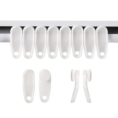 Image of Curtain Glider Hooks White Plastic Hook Pack of 50……