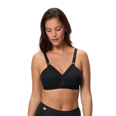 Image of Playtex Bra Woman Cross Your Heart Non Wire x1, Black, 44D