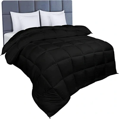 Image of Utopia Bedding Soft single Duvet Insert 10.5 Tog with Corner Tabs Box Stitched Down Alternative (Single, Black)