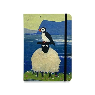 Image of &quot;Puffin Compares to Ewe&quot; Flexible Pocket Notebook by Thomas Joseph Funny Sheep