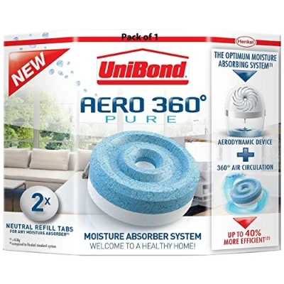 Image of UniBond 1807921 Aero 360 Moisture Absorber Refills Pack of 1 (2x 450g tabs)