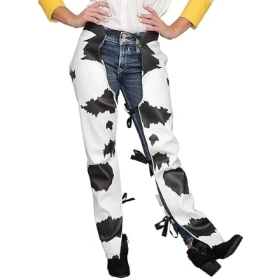 Image of Cowboy Cowgirl Jessie Chaps Adult Halloween Costume Accessory White