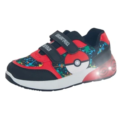 Image of Kids Pokemon Light Up Trainers Black 11 UK Child
