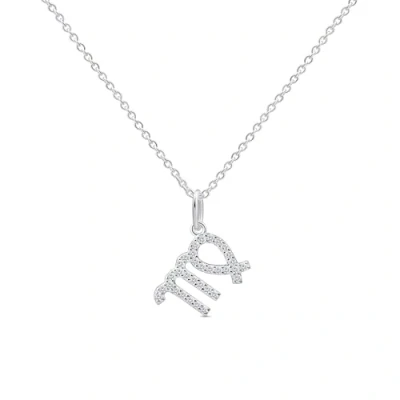 Image of Amberta Women 925 Sterling Silver Zodiac Necklace with Cubic Zirconia Sign Necklace: Sagittarius