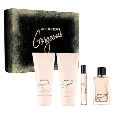 Image of Gorgeous by Michael Kors for Women 4 Pc Gift Set 3.4oz EDP Spray, Body Lotion, Shower Gel, 0.33 oz Spray