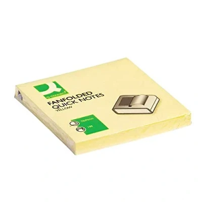 Image of Q Connect Fanfold Notes 75 x 75mm Yellow (Pack of 6) KF02161