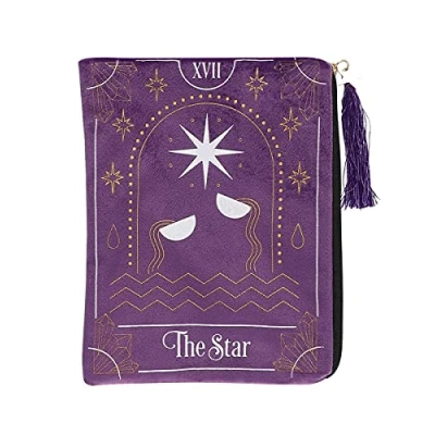 Image of Grindstore Purple Fabric Mystical Star Tarot Card Zippered Bag 19.5cm x 15cm (1 Pc.) Unique Design, High Quality Material, Ideal Gift Perfect for Organizing &amp; Oracle Cards