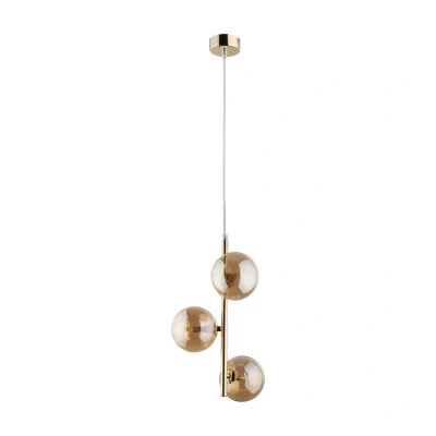 Image of Estera Globe Pendant Ceiling Light Gold 3xG9