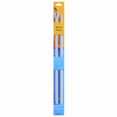 Image of Pony Plastic Knitting Pins/ Needles 30cm long 9mm