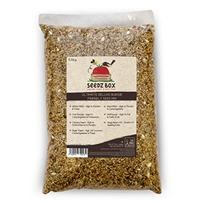 Image of Budgie Food Seed Feed Mix 5.5kg Natural Healthy Treats and Snacks for Pet Budgerigars SeedzBox Red Millet, Canary Niger Seeds Protein Fibre Donation to OneTreePlanted