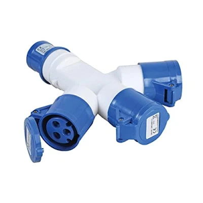 Image of 3 Way Splitter 16A 230V Pin IP44 2P+E Plug Connector Socket for Camp Site Camping Caravan Motorhome