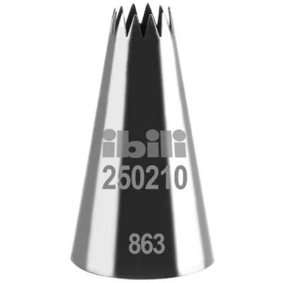 Image of Ibili Multiwave Star Piping Nozzle, Stainless Steel, Silver, 10 mm