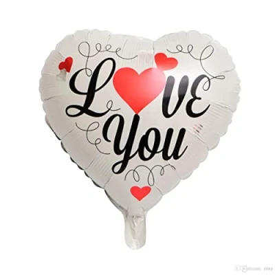 Image of White Love You Heart Foil Balloon, 45cm (2 pack)