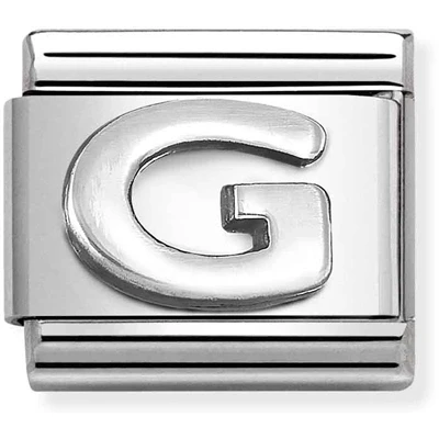 Image of Nomination Oxidised Silver Letter Charm G