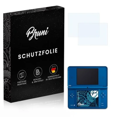 Image of Bruni Screen Protector compatible with Nintendo DSi XL Film, crystal clear Protective Film (Set of 2)