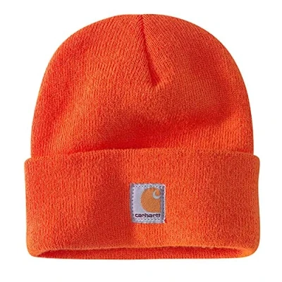 Image of Carhartt Boy&#039;s Acrylic Watch Cold Weather Hat, Blaze Orange, 8 14 Years UK