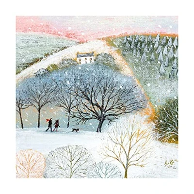 Image of Museums &amp; Galleries Pack of 8 Artistic Charity Christmas Cards &#039;Winter Walkers&#039; 1 Design