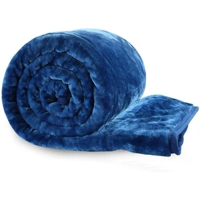 Image of Luxury Super Soft Faux Fur Mink Throw Warm Fleece Sofa Bed Blanket Single Double King (Blue, 125 x 152cm)