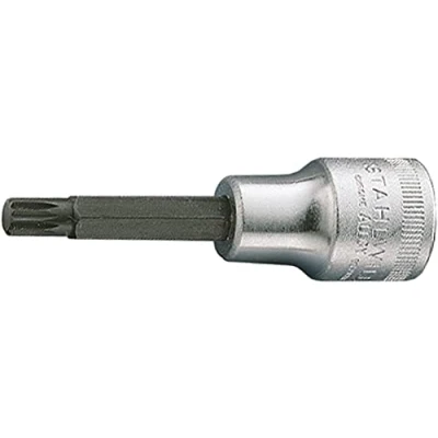 Image of Stahlwille 03160808 1054X Chrome Alloy Steel Screwdriver Socket, 1/2 inch Drive, M8 Size, 80 mm Length, Pack of 5