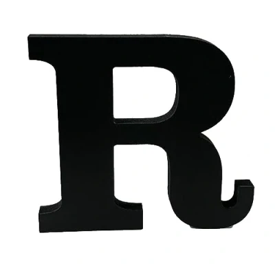 Image of Black Wooden MDF Letter R Size 13cm Tall Free Standing Letters for Arts &amp; Crafts Personalized Name Decor