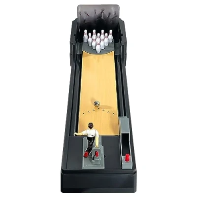 Image of Crystals Tabletop Bowling Game Set Table Top Games for Kids and Adults Mini with 12 Pins, 2 Balls &amp; Alley Family Fun All