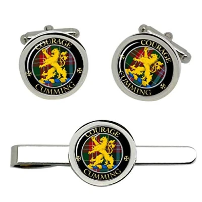Image of Cumming Scottish Clan Cufflinks and Tie Clip Set