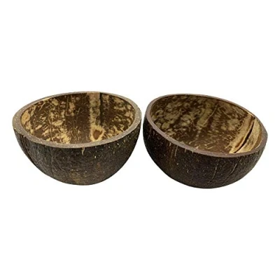 Image of VIE Gourmet Coconut Bowl, Natural Textured Finish, Small 8 10cm, 2 Pack, Multicolor, One Size, UK VG 0006 COCO RGH SMLX2