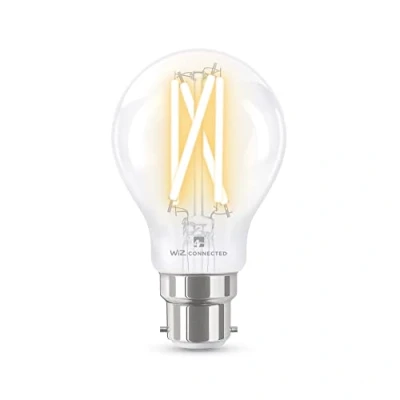 Image of 4lite Smart A60 B22 Clear Filament LED Bulb (8W) Dimmable 850Lm 2700 6500K Tuneable White, Wi Fi/Bluetooth Controlled with Bayonet Fitting 4l1/8009