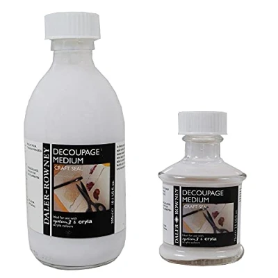 Image of Daler Rowney Acrylic Medium, Glass Jar, 10.14oz 300 ml, Decoupage