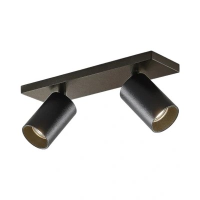 Image of Arcchio spotlight Brinja, black, angular, Ø 6cm, 2 fig., GU10