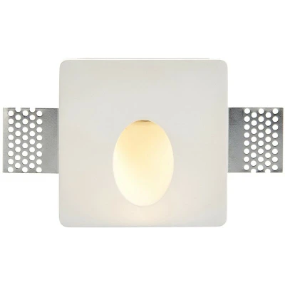 Image of Saxby Zeke Recessed Wall Light Trimless Square 1.5W White Plaster
