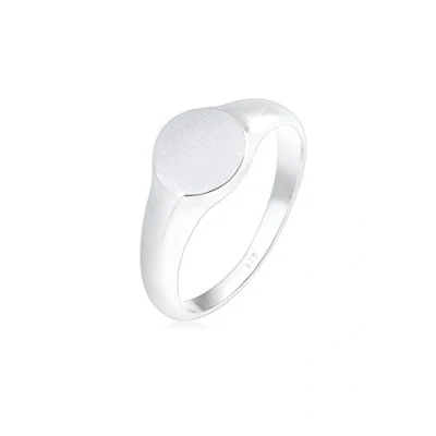 Image of Elli Ring Matte Oval Geo Basic 925 Sterling Silver