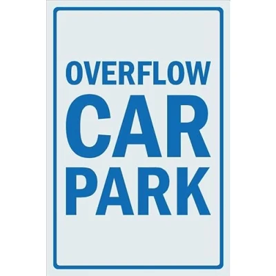 Image of Overflow car park 1mm flexible Plastic sign (400mm x 300mm)
