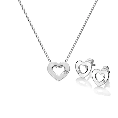 Image of Hot Diamonds Diamond Amulets Heart Pendant Sterling Silver Chain