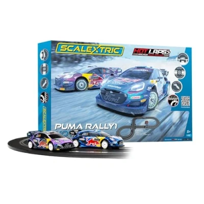 Image of Scalextric Racing Track Sets for Kids C1452M Puma WRC Hot Laps Race Set Speed Electric Tracks Boys &amp; Girls 5+, Slot Car 1:32 Scale Mini