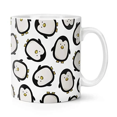 Image of Penguin Pattern 10oz Mug Cup