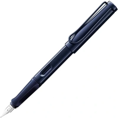 Image of LAMY safari dark dusk Fountain Pen with ergonomic grip &amp; polished steel nib in size EF ideal for any Writing Calligraphy including T 10 blue cartridge Right Handed