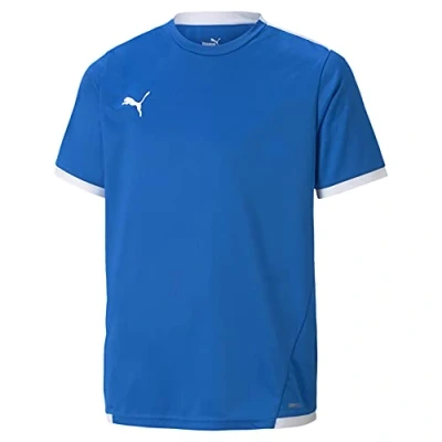 Image of puma Unisex Kids teamLIGA Jersey Jr Shirt, Electric Blue Lemonade White, 140