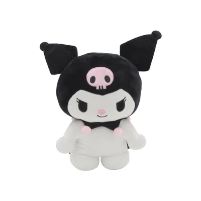 Image of CyP Brands Hello Kitty, Sanrio, Backpack, Plush, Bags, 3D Figure, Kuromi, Black, Official Product, Black/White, Estandar, Casual