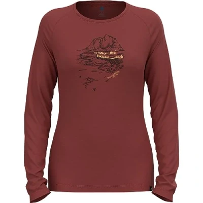 Image of Odlo Women Long sleeve shirt ASCENT MERINO 200 NORWAY, spiced apple, S
