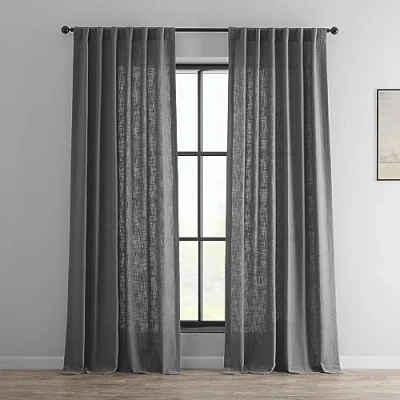 Image of HPD Half Price Drapes Premium Heavy Faux Linen Living Room (1 Panel), 50W x 84L Light Filtering 84 Inches Long Window Curtains for Bedroom, Pewter Grey, 50&quot; W 84&quot; L (Pack of 1)