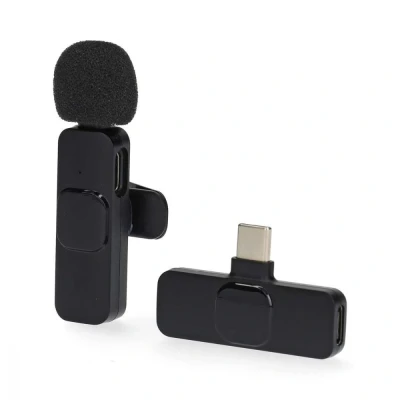 Image of Smartphone Streaming Microphone Wireless Lavalier Lapel USB C for iPhone iPad Android