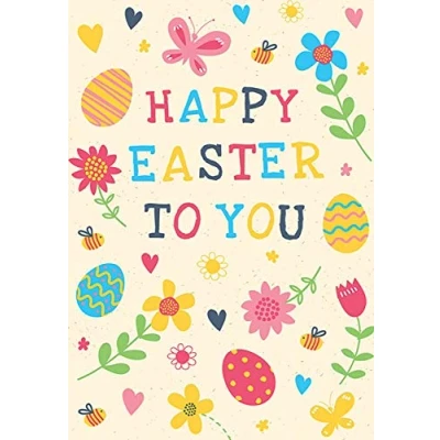 Image of Modern Decorative Easter Card Open 7 x 5 inches Piccadilly Greetings