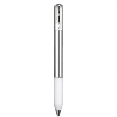 Image of FYOBOT Geometric Metal Crinkle Pen Fidget, Stress Relief Shape Shifting Switchpen, 0.5mm Retractable Gel Pen, Silver